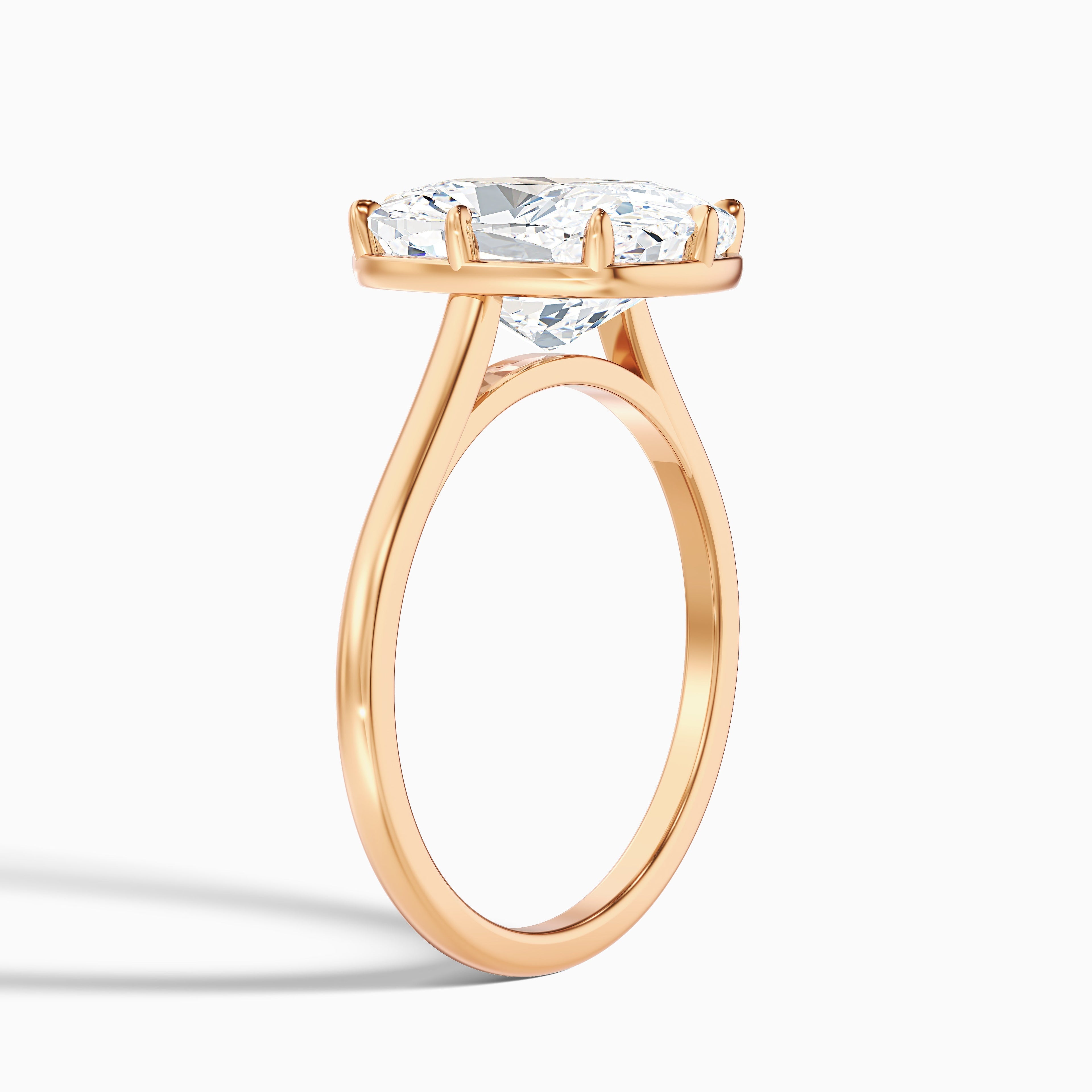 Verne 3.5 Carat 8 Prong Elongated Cushion Old Mine Cut Lab Grown Diamond Ring in 14k Rose Gold
