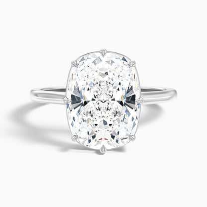 Verne 3.5 Carat 8 Prong Elongated Cushion Old Mine Cut Lab Grown Diamond Ring in 14k Rose Gold
