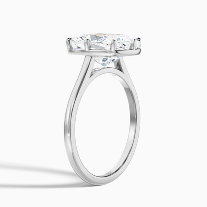 Dora 4 Carat 8 Prong Elongated Cushion Old Mine Cut Moissanite Diamond Ring in 14k Yellow Gold