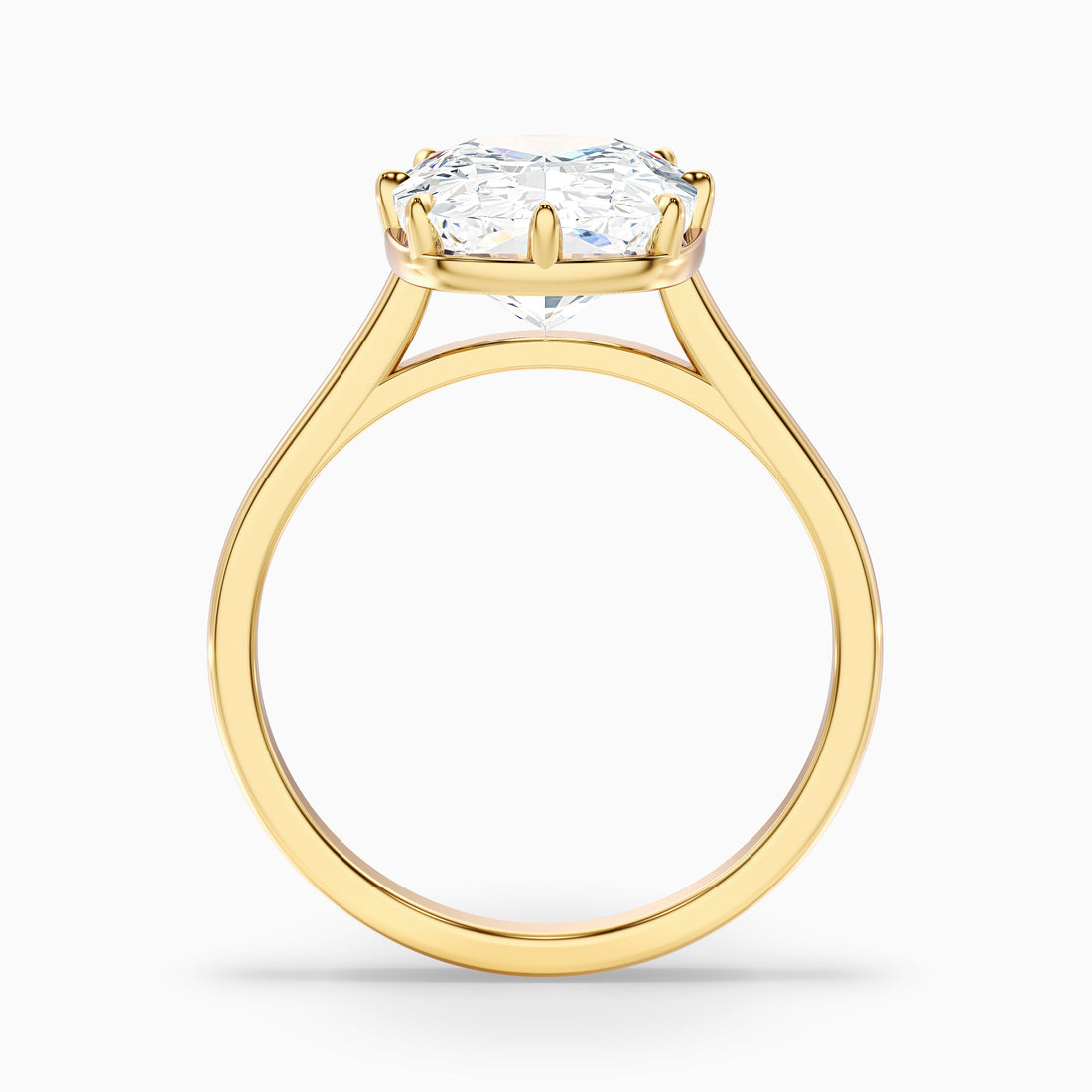 Dora 2 Carat 8 Prong Elongated Cushion Old Mine Cut Moissanite Diamond Ring in 14k Yellow Gold  DestGlow