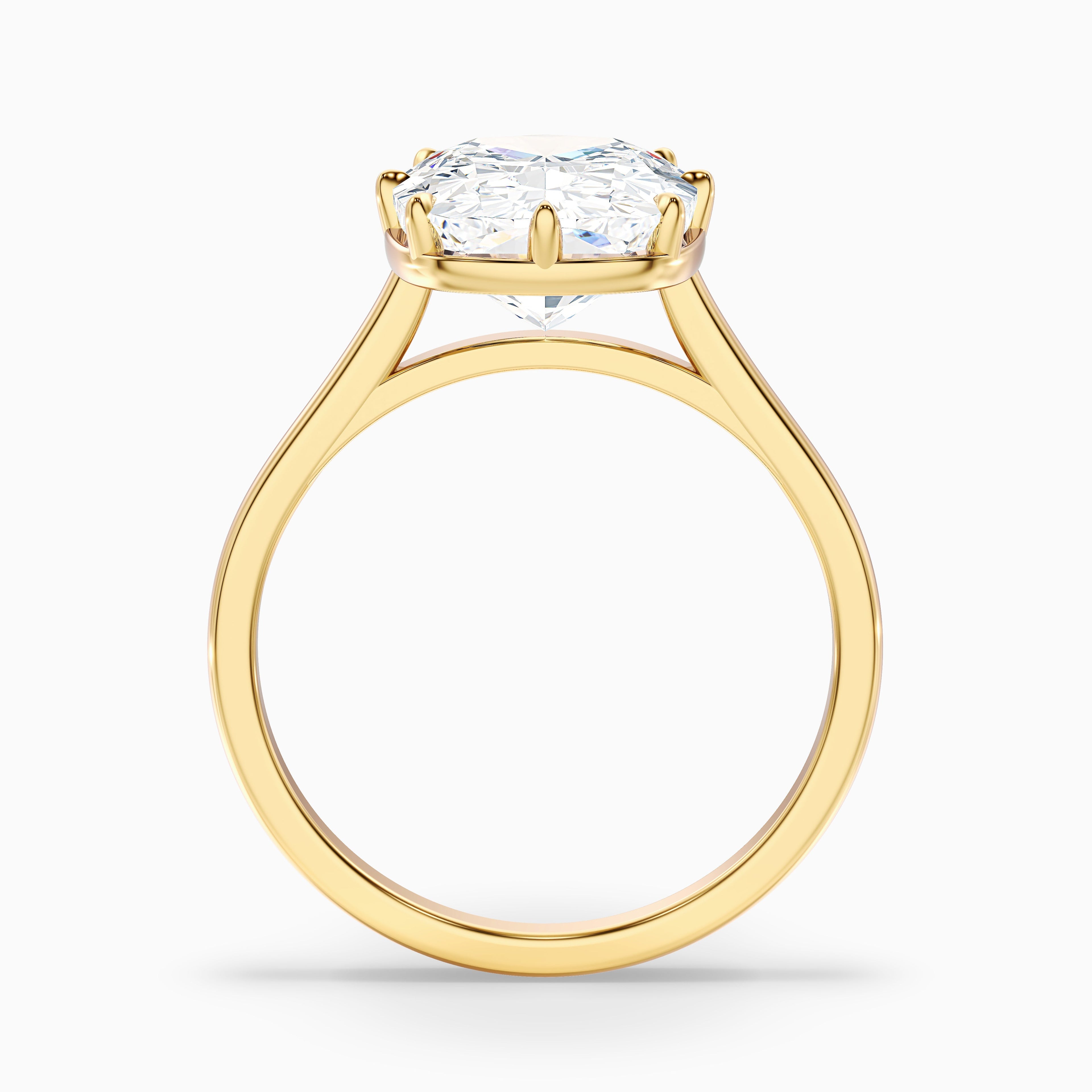 Dora 1.5 Carat 8 Prong Elongated Cushion Old Mine Cut Moissanite Diamond Ring in 18k Yellow Gold