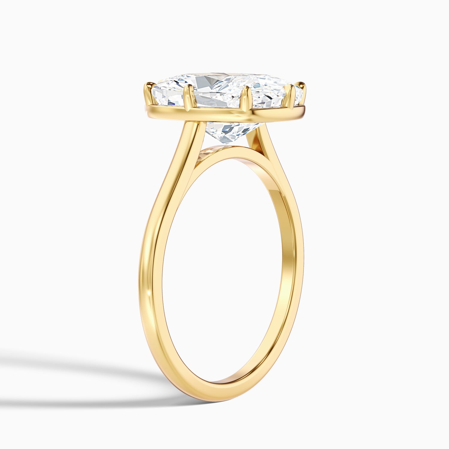 Verne 2.5 Carat 8 Prong Elongated Cushion Old Mine Cut Lab Grown Diamond Ring in 18k Yellow Gold