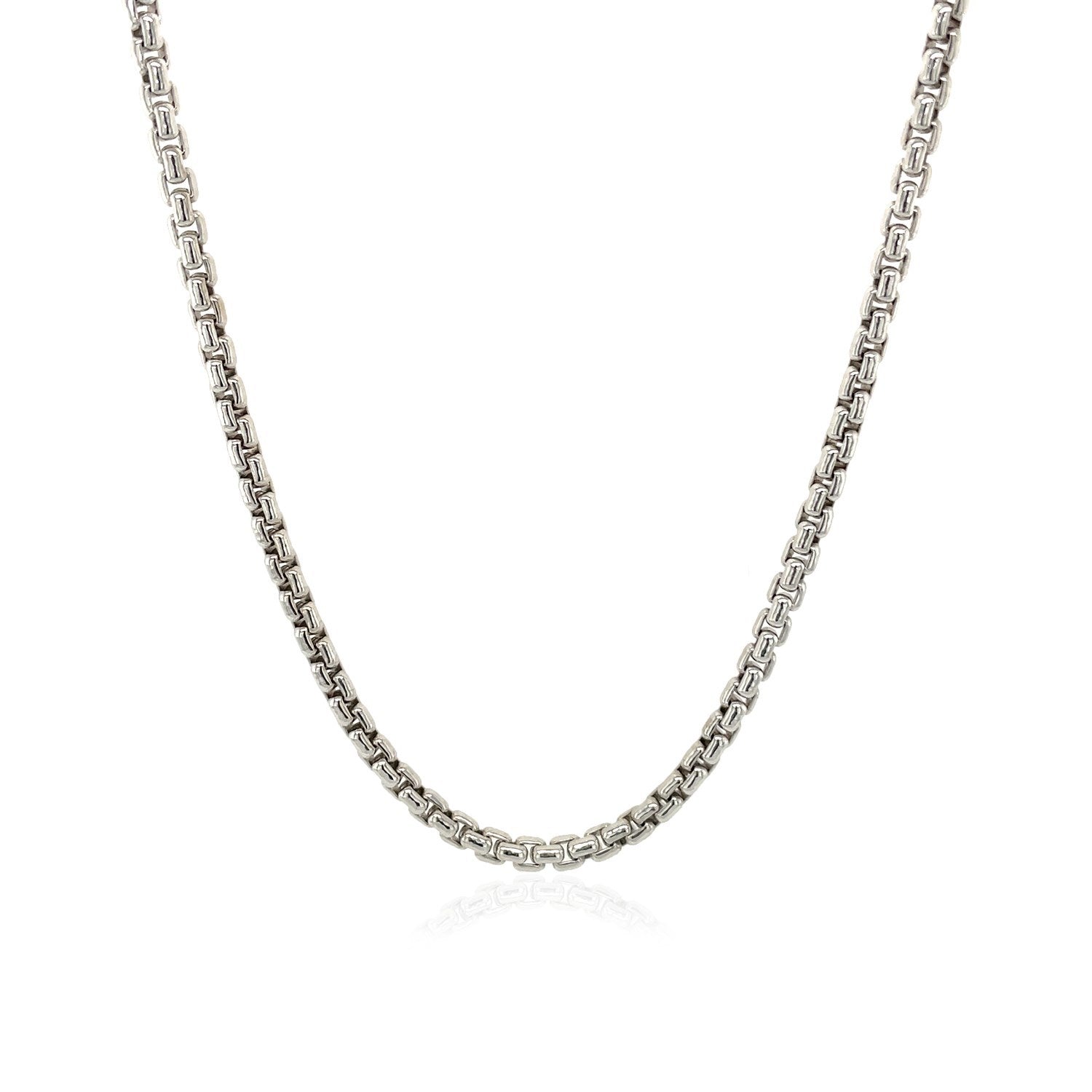 2.4mm 14k White Gold Round Box Chain by Bids.com