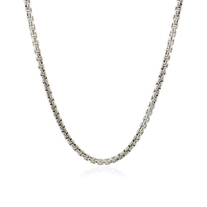 2.4mm 14k White Gold Round Box Chain by Bids.com