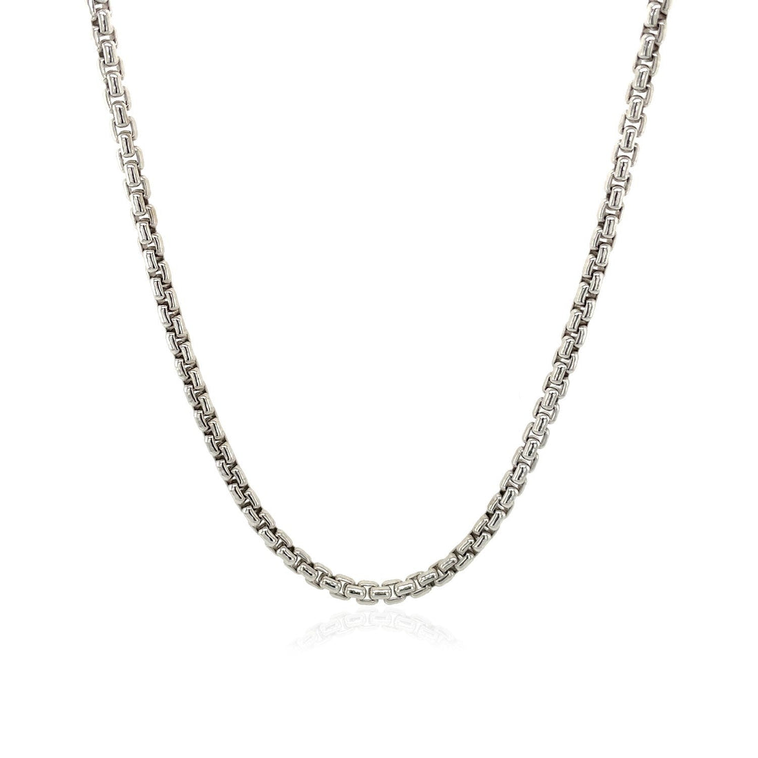 2.2mm Sterling Silver Rhodium Plated Round Box Chain by Bids.com