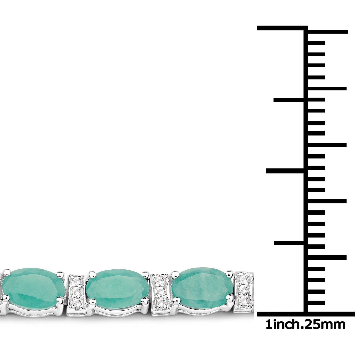 10.47 Carat Genuine Emerald and White Topaz .925 Sterling Silver Bracelet  DestGlow