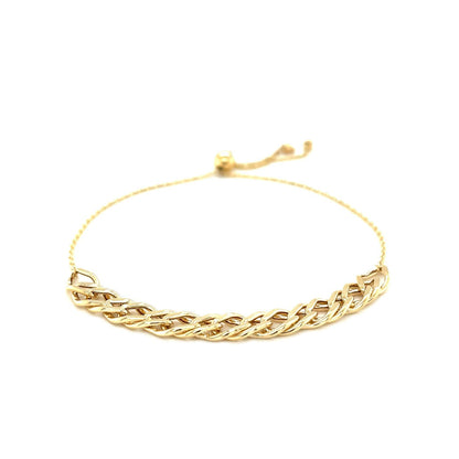 Adjustable Chain Bracelet in 14k Yellow Gold by Bids.com