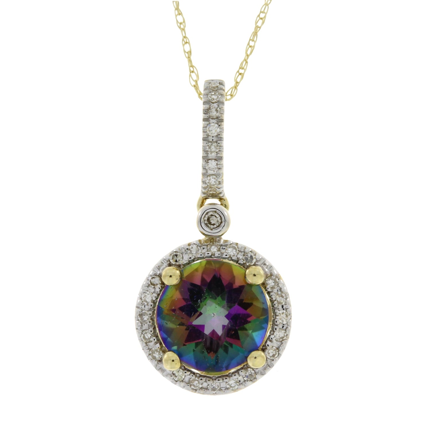 Mystic Fire Topaz Fashion Pendants 14KT Yellow Gold by Bids.com