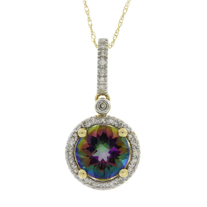 Mystic Fire Topaz Fashion Pendants 14KT Yellow Gold by Bids.com
