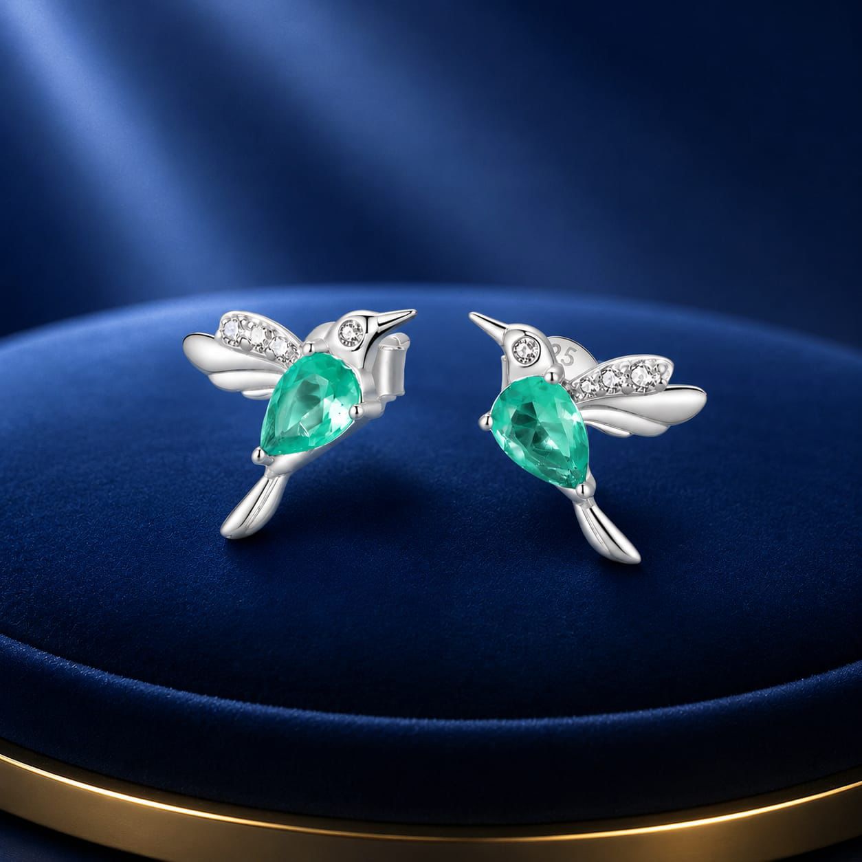 925 Sterling Silver Transparent Glass Earrings with CZ for Women  DestGlow