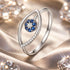 925 Sterling Silver Oxidized Ring with Pavé Setting CZ, 0.9*1.6 cm for Women  DestGlow