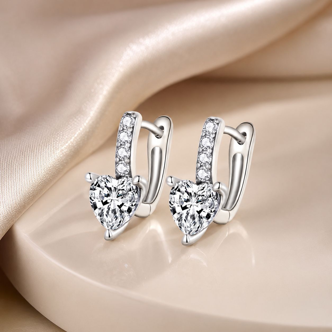 925 Sterling Silver Oxidized Earrings with CZ for Women - 1.7x0.7cm  DestGlow