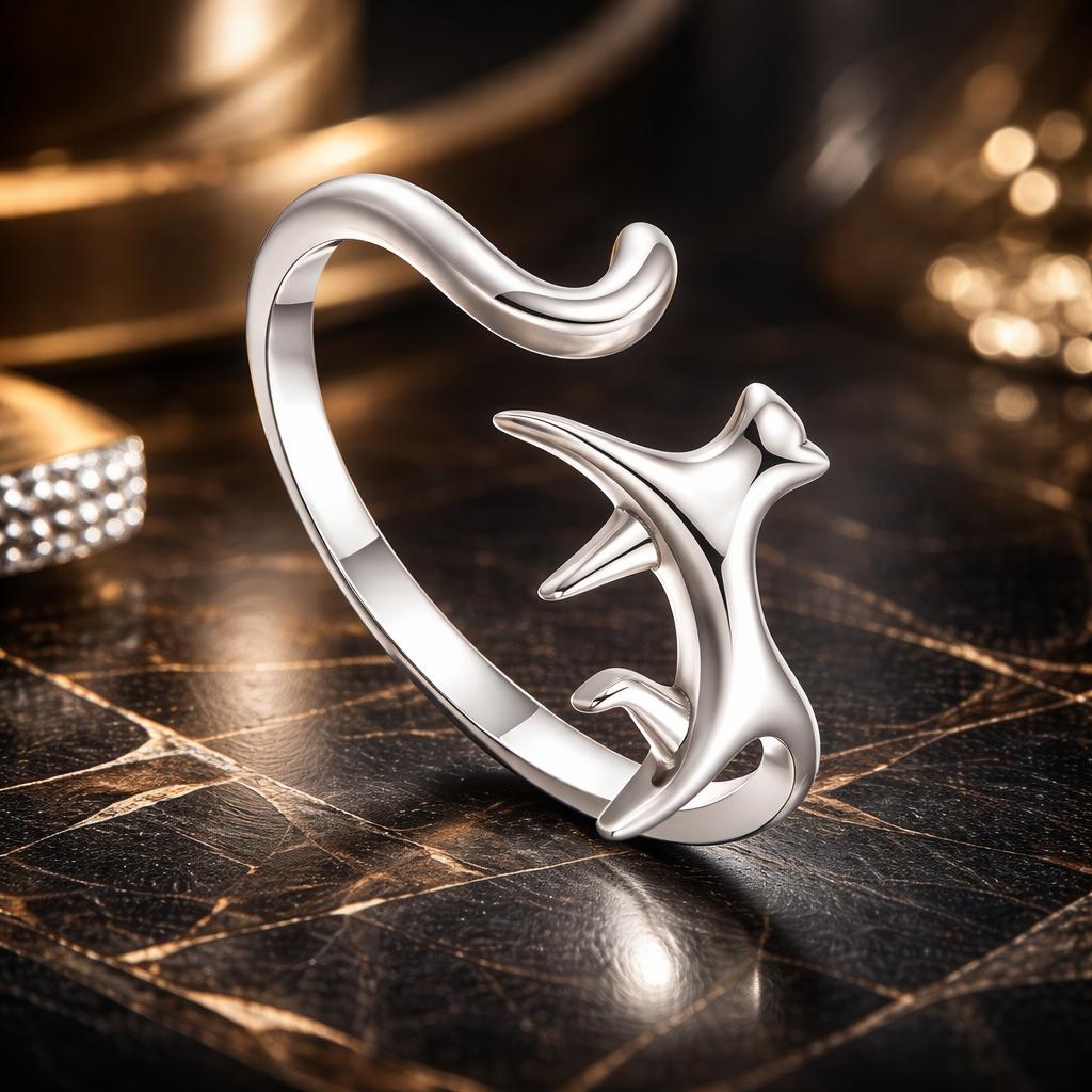 925 Sterling Silver Oxidized Ring for Women by Bids.com