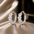 925 Sterling Silver Earrings with Pavé Setting, Size: 13*5mm, for Women  DestGlow