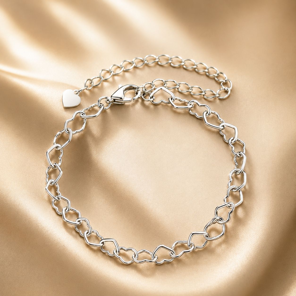 925 Sterling Silver Plated White Gold Adjustable Bracelet for Women  DestGlow