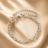925 Sterling Silver Plated White Gold Adjustable Bracelet for Women  DestGlow