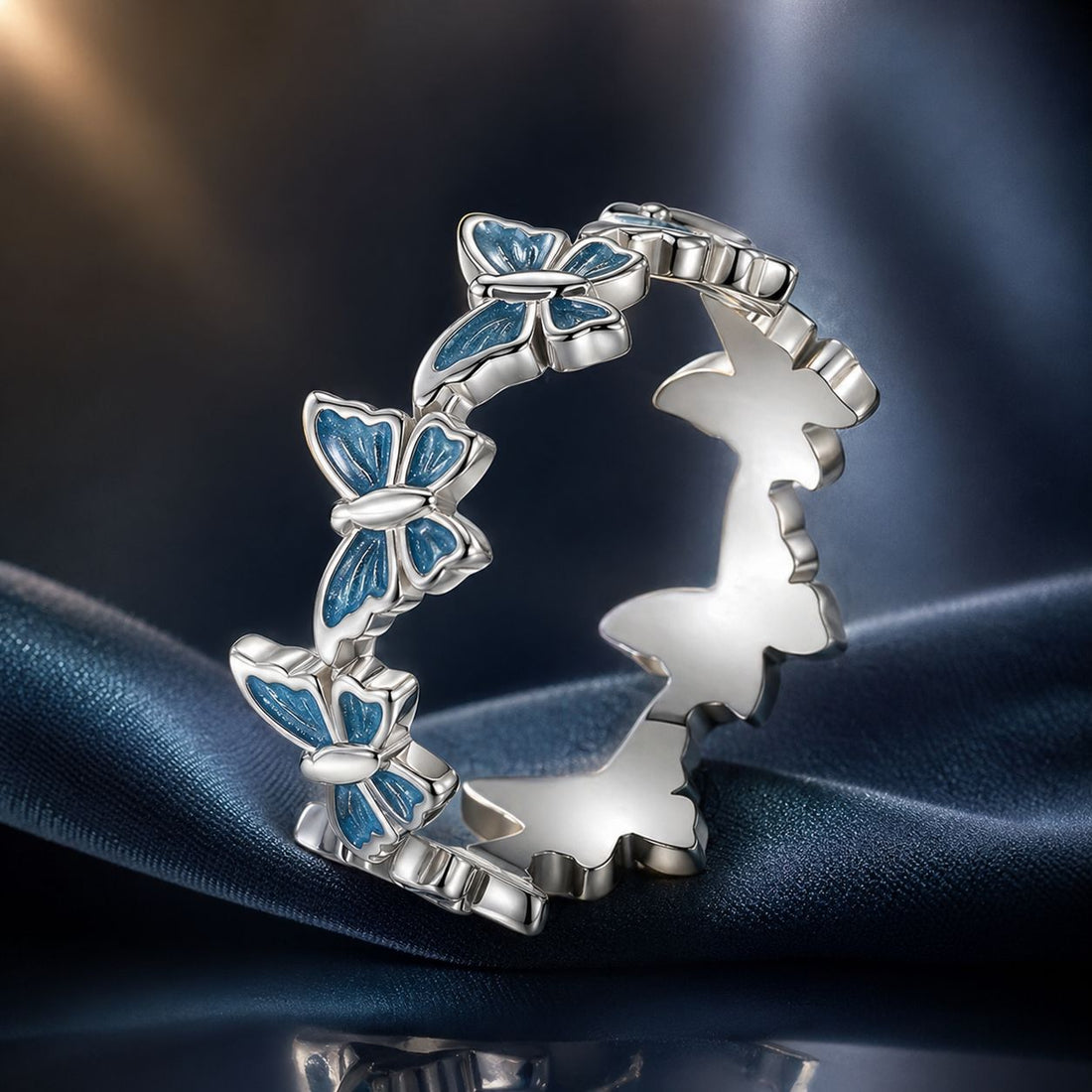 925 Sterling Silver Enamel Ring Size 6 for Women  DestGlow
