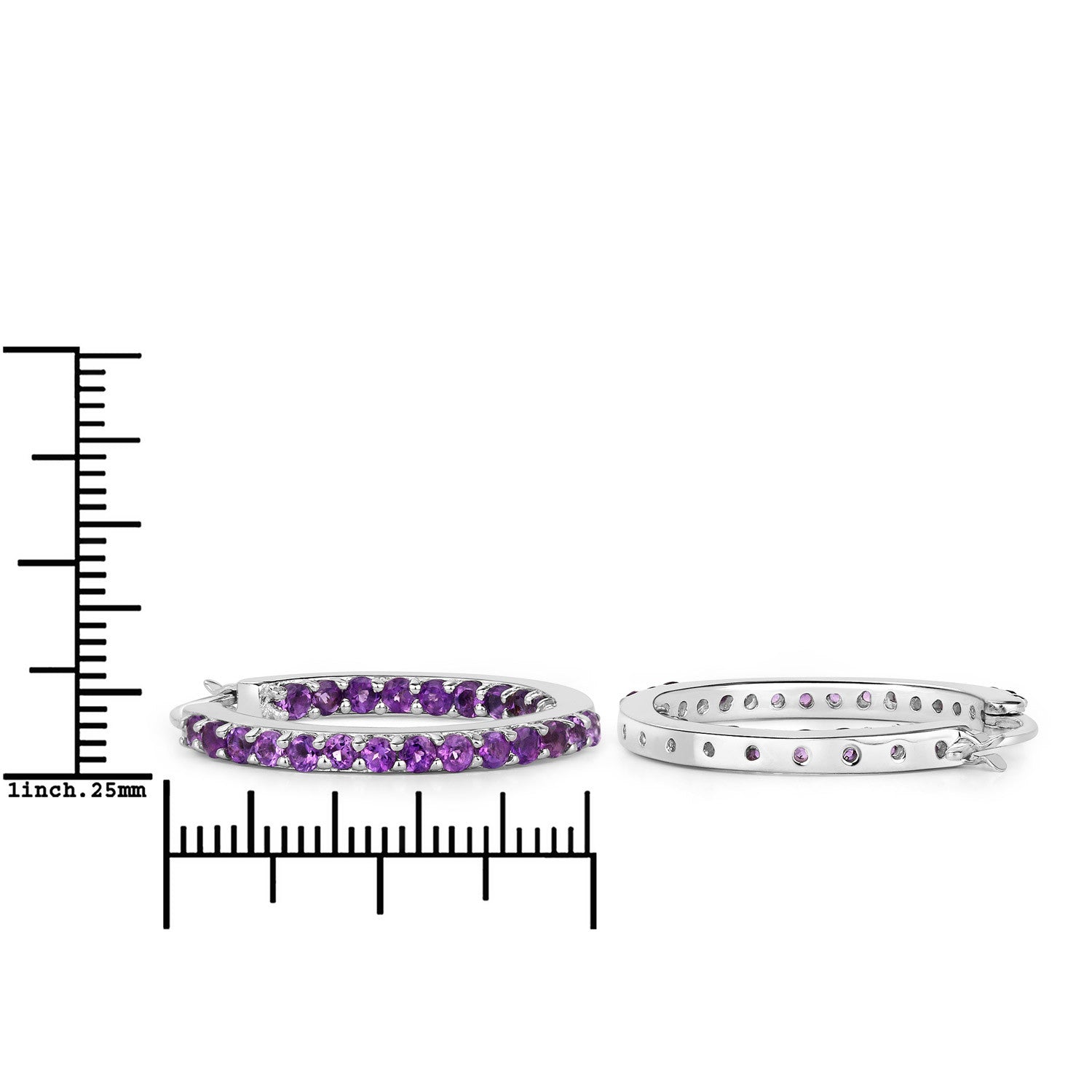 1.44 Carat Genuine Amethyst .925 Sterling Silver Earrings  DestGlow