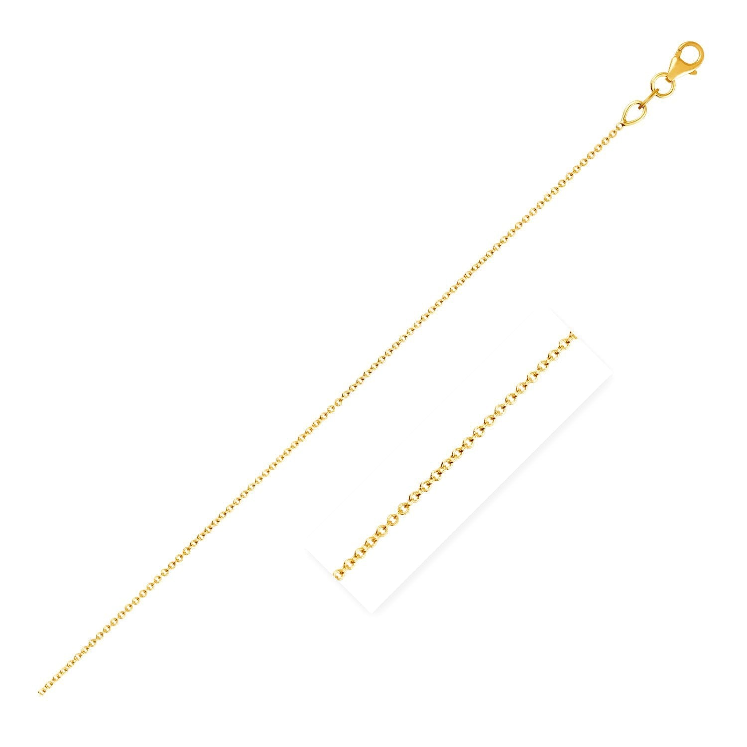 Double Extendable Cable Chain in 14k Yellow Gold (1.0mm) by Bids.com