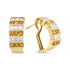 18K Yellow Gold 1 3/4 Cttw Invisible Set Princess Cut Diamond and 2.5mm Yellow Sapphire Huggie Hoop Earrings (F-G Color, VS1-VS2 Clarity) by Bids.com