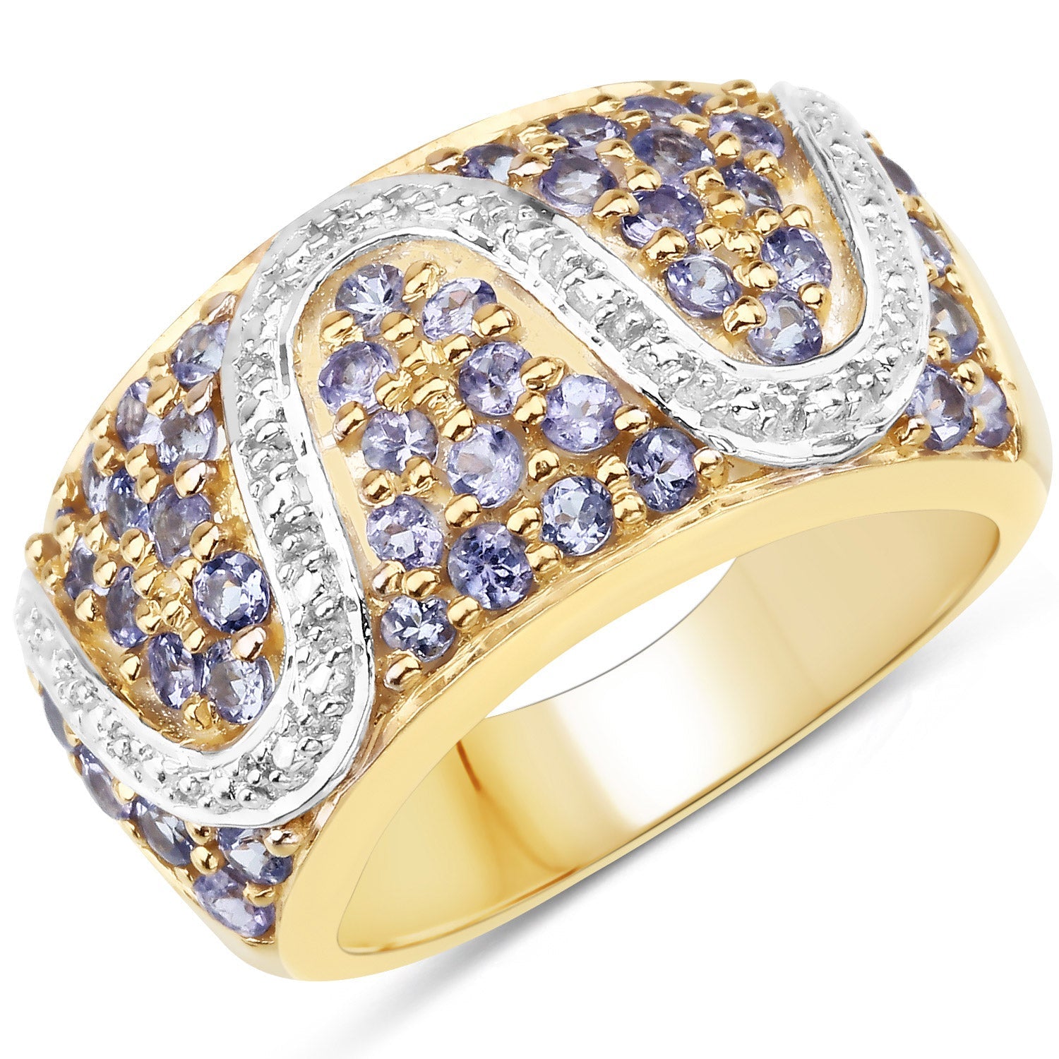1.38 Carat Genuine Tanzanite .925 Sterling Silver Ring  DestGlow