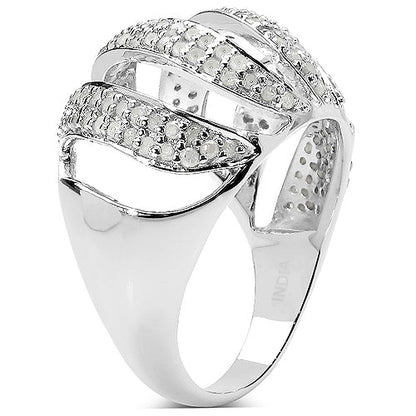 0.98 Carat Genuine White Diamond .925 Sterling Silver Ring by Bids.com