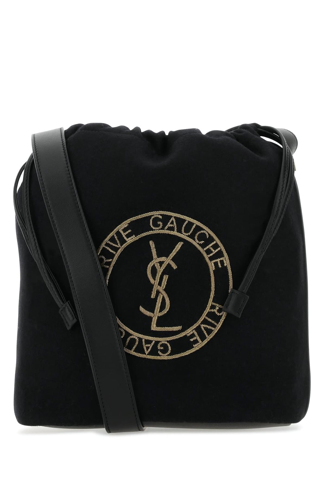 Saint Laurent Men Black Felt Rive De Gauche Bucket Bag  DestGlow