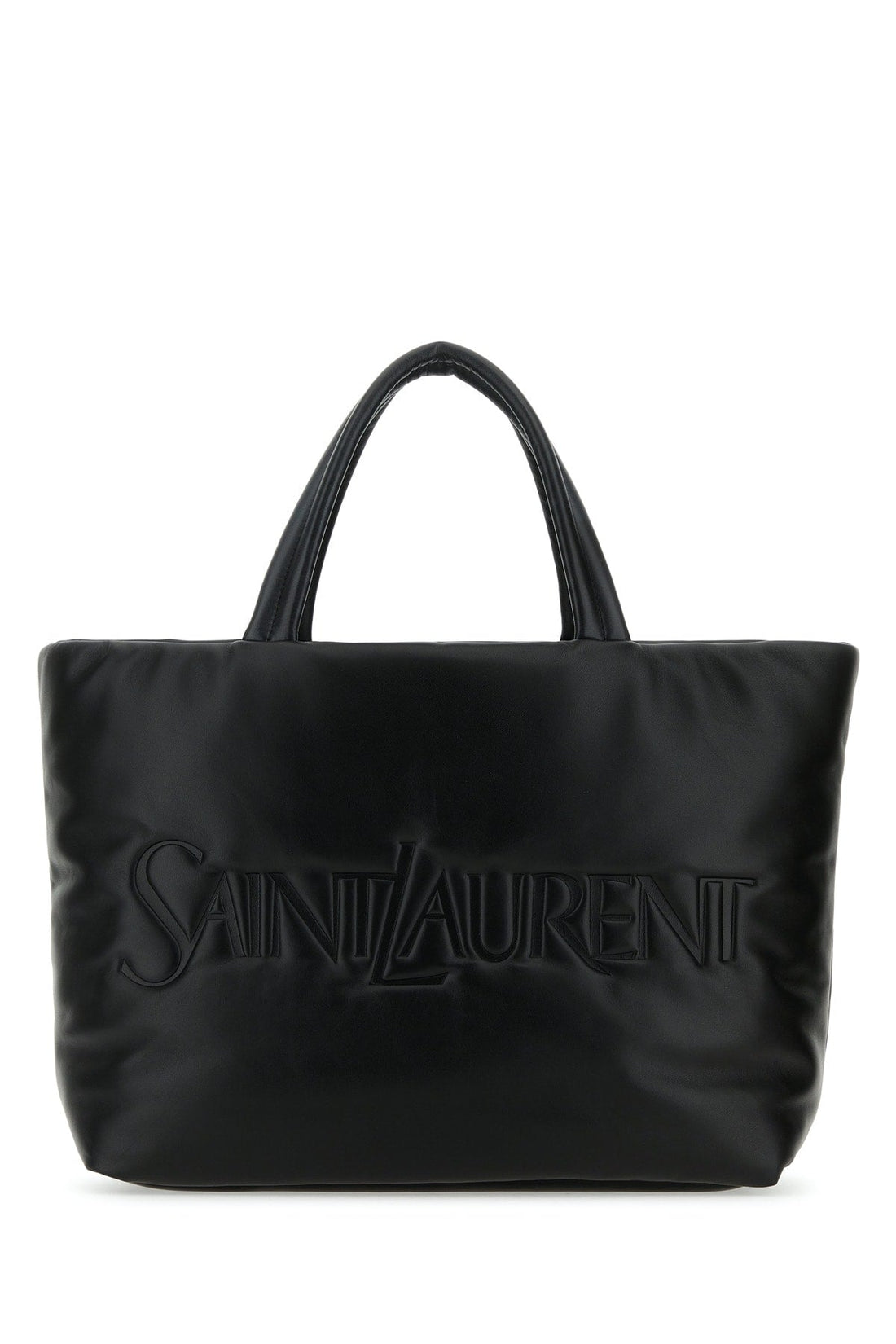 Saint Laurent Men Black Nappa Leather Saint Laurent Shopping Bag by Luosophy