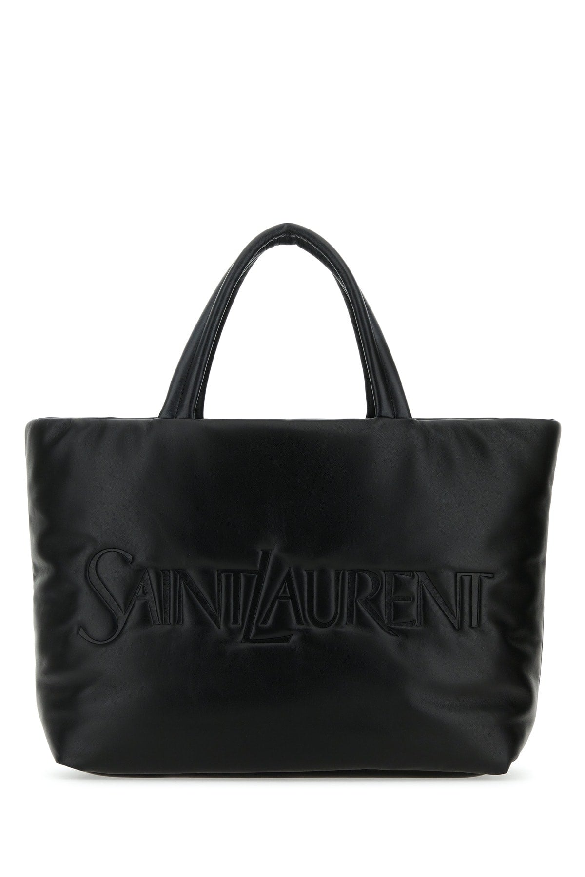 Saint Laurent Men Black Nappa Leather Saint Laurent Shopping Bag by Luosophy