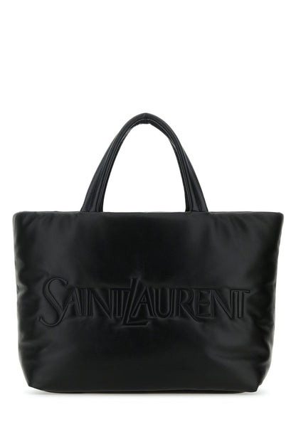 Saint Laurent Men Black Nappa Leather Saint Laurent Shopping Bag by Luosophy
