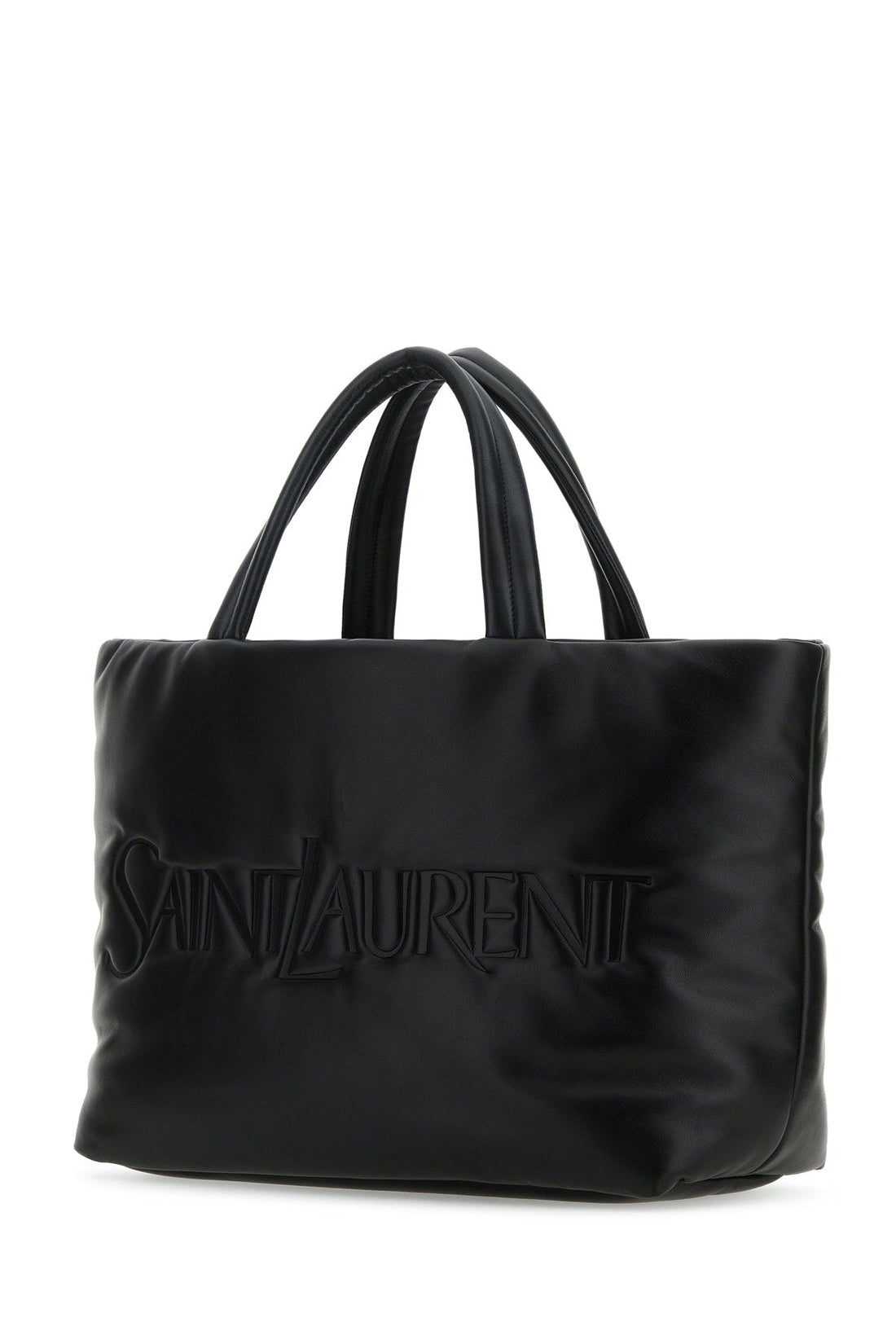 Saint Laurent Men Black Nappa Leather Saint Laurent Shopping Bag by Luosophy