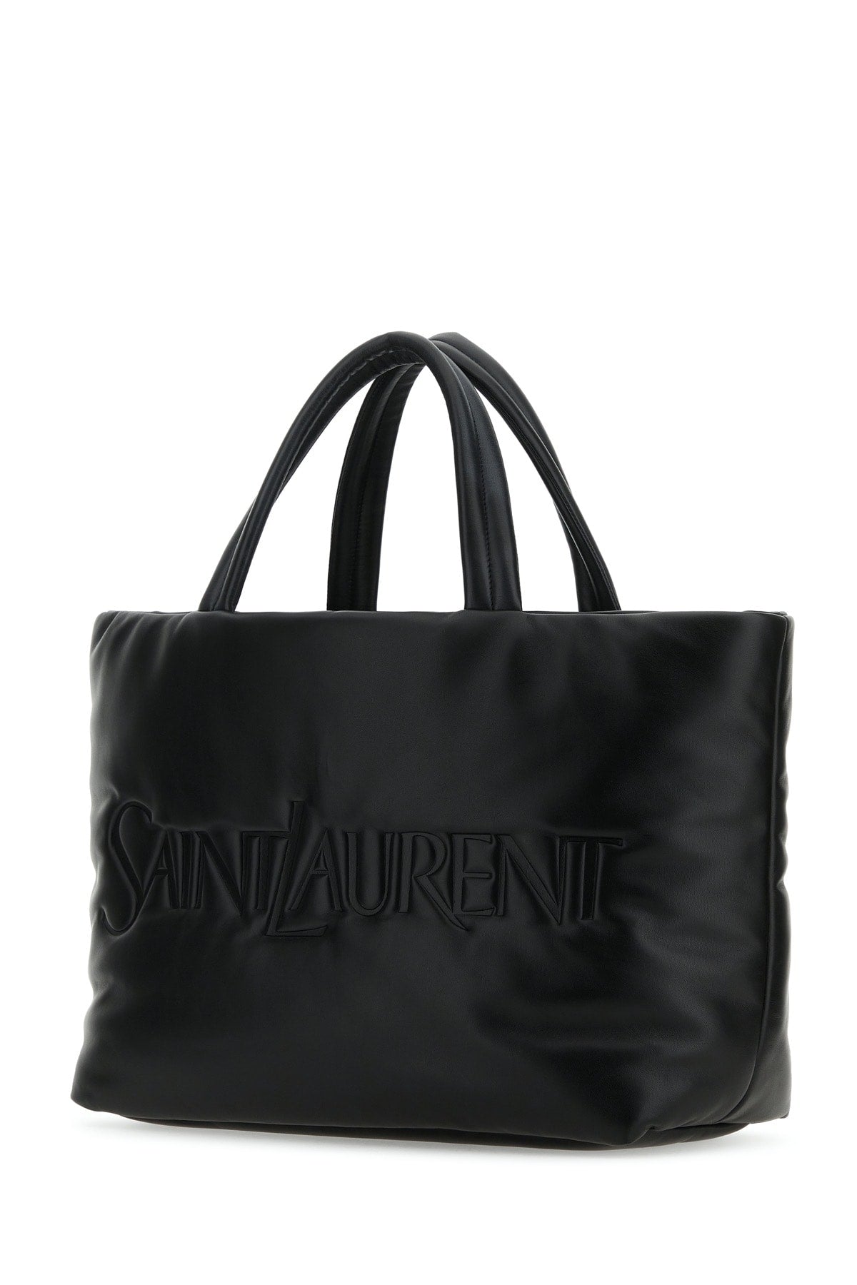 Saint Laurent Men Black Nappa Leather Saint Laurent Shopping Bag by Luosophy