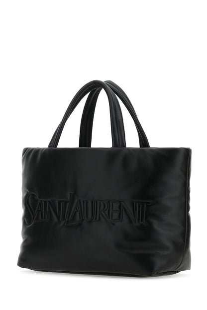 Saint Laurent Men Black Nappa Leather Saint Laurent Shopping Bag by Luosophy