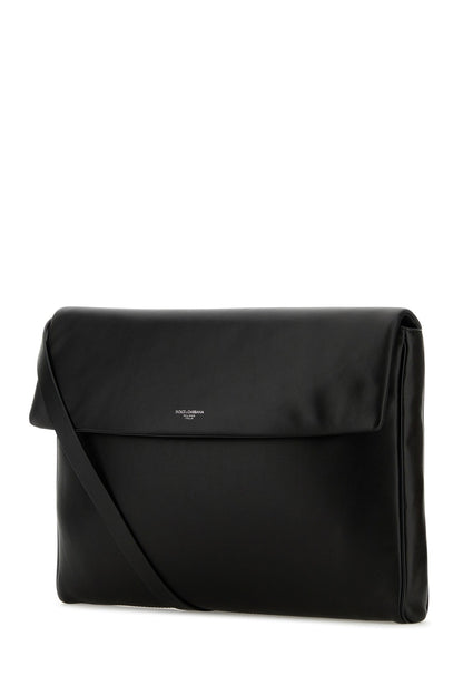 Dolce &amp; Gabbana Men Black Nappa Leather Mediterraneo Clutch by Luosophy