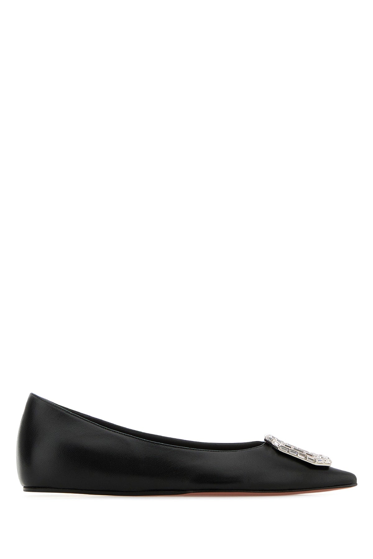 Amina Muaddi Women Camelia Flat Nappa Black White Buc by Luosophy