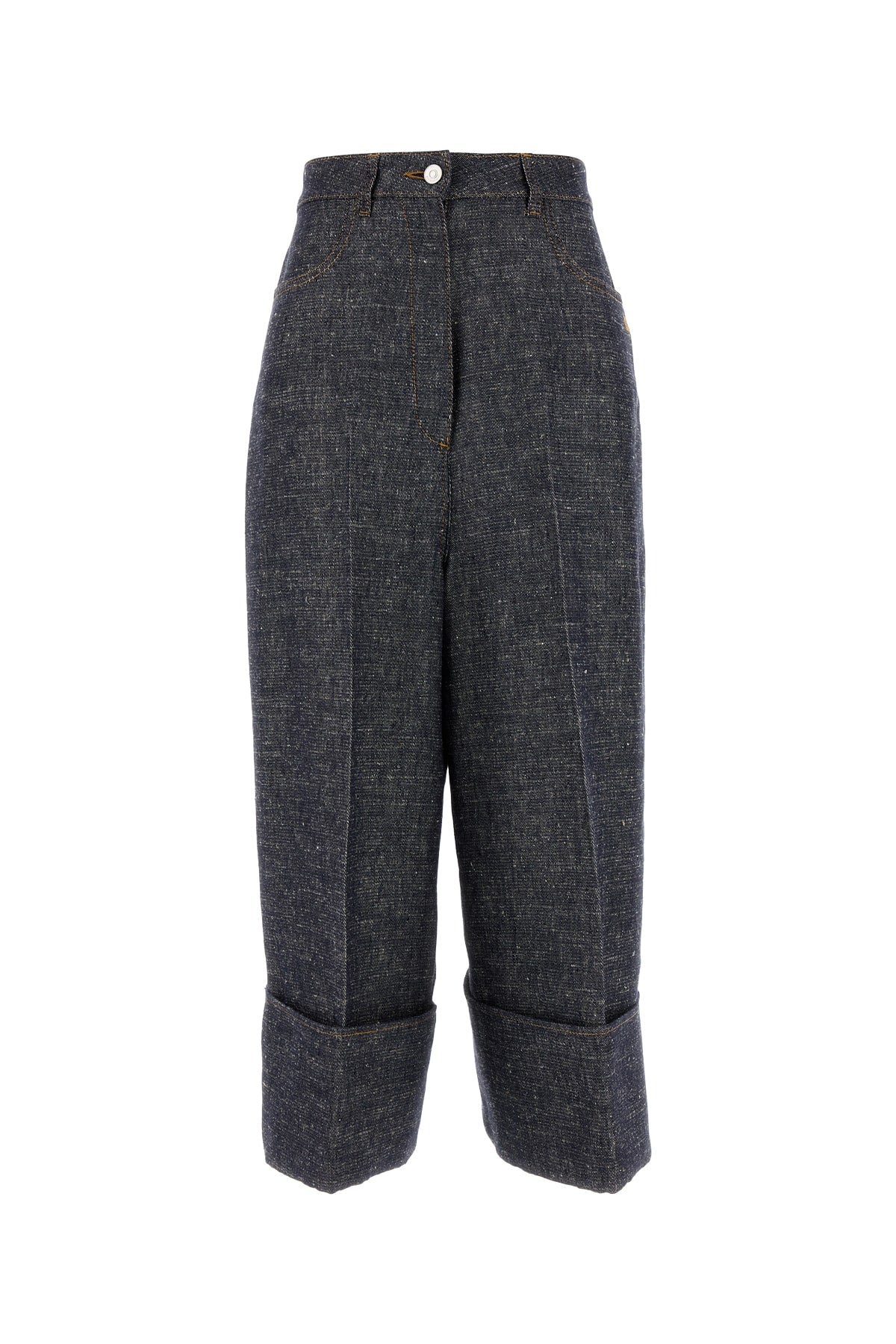 Givenchy Women Denim Blue Linen Blend Palazzo Pant by Luosophy