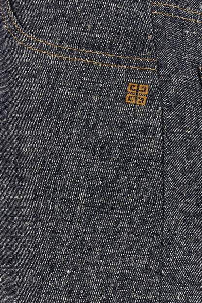 Givenchy Women Denim Blue Linen Blend Palazzo Pant by Luosophy