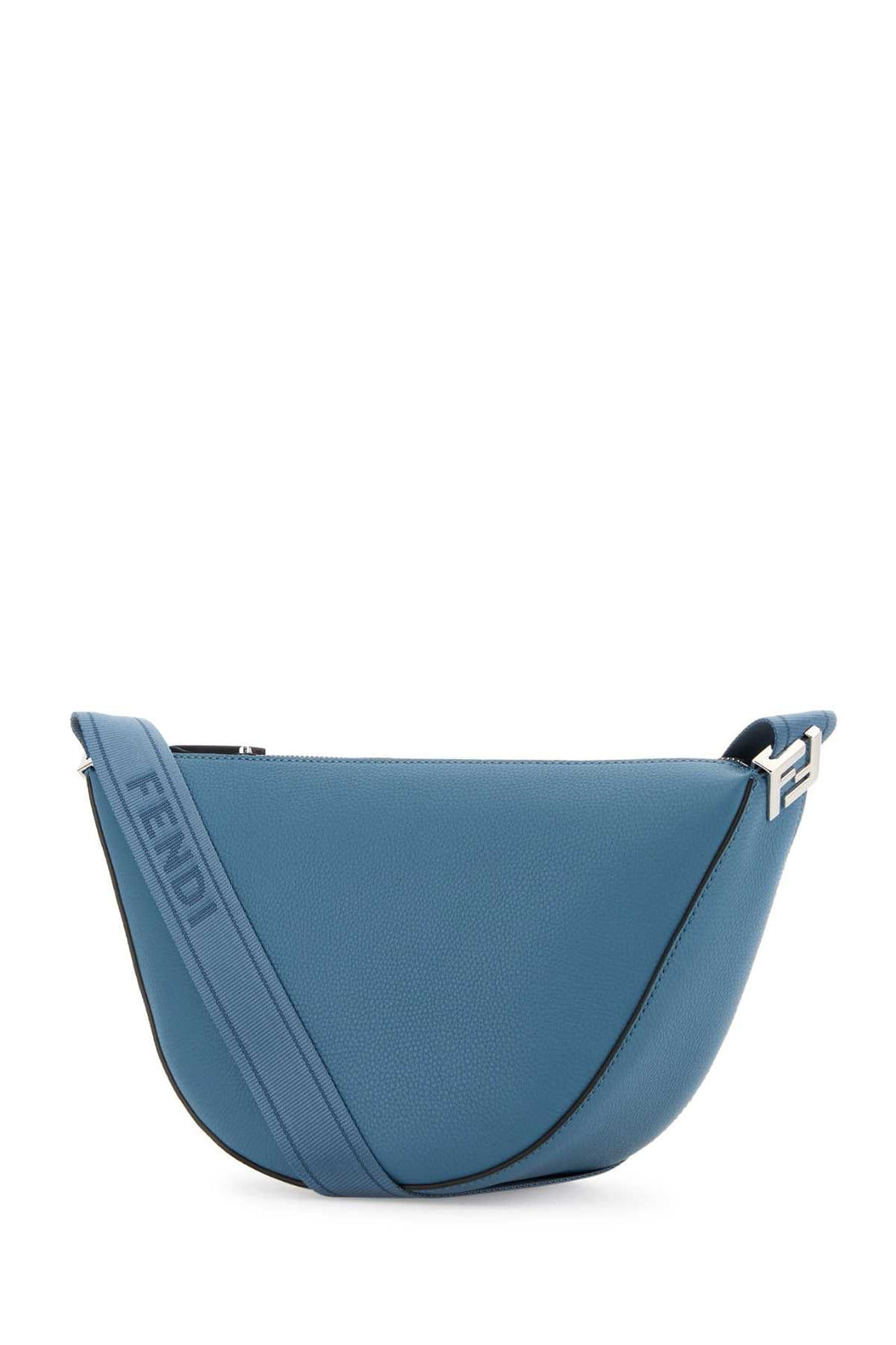 Fendi Men Cerulean Blue Leather Small Fendi Melon Crossbody Bag by Luosophy