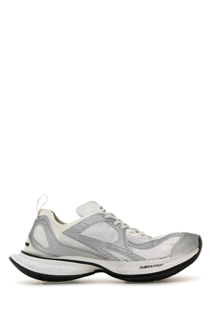 Balenciaga Men White Mesh And Rubber Circuit Sneakers by Luosophy