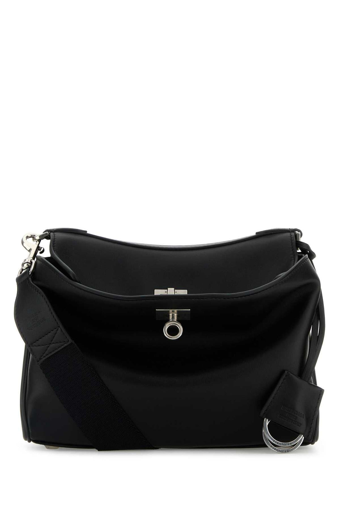 Balenciaga Men Black Leather Small Rodeo Messenger Crossbody Bag by Luosophy