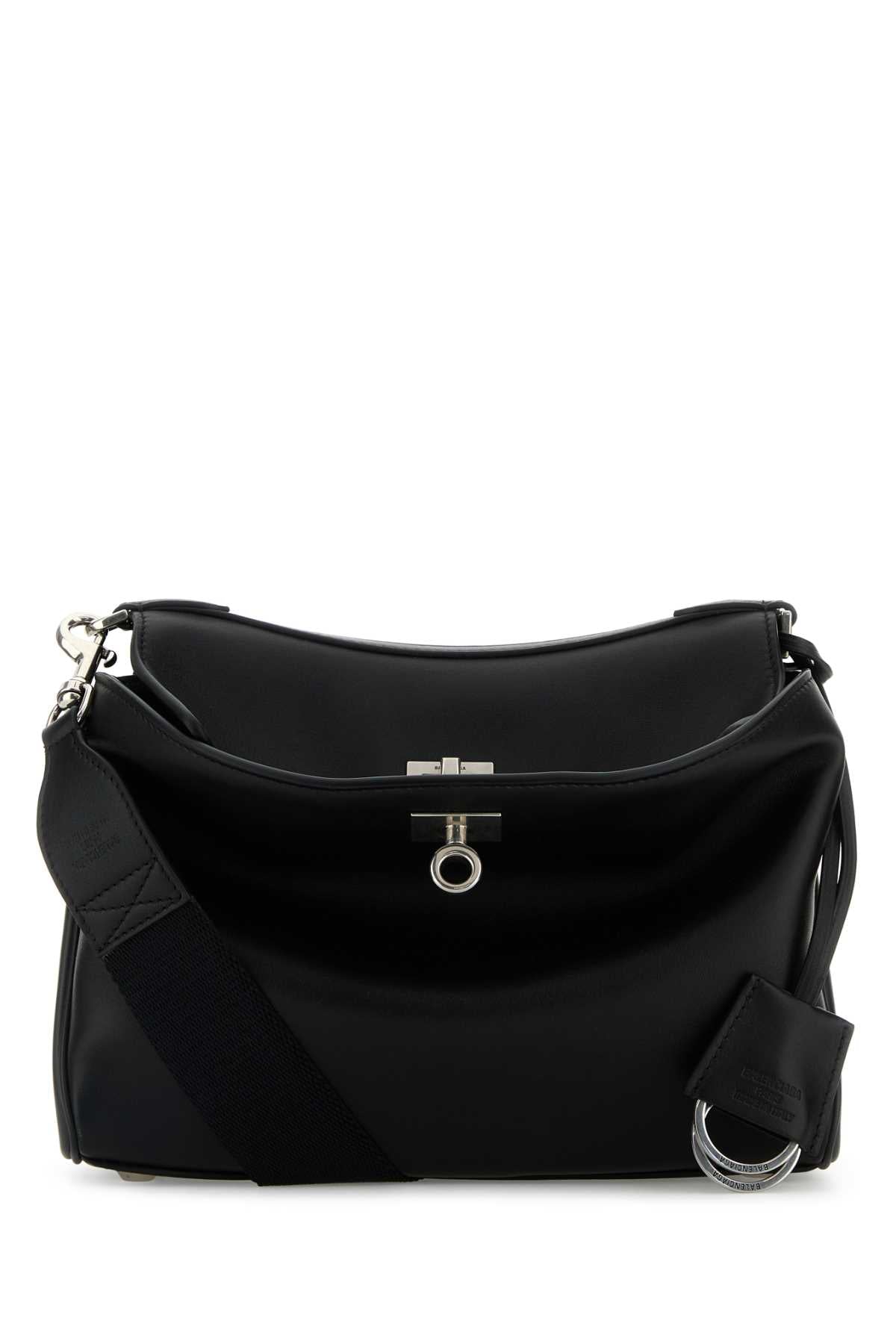 Balenciaga Men Black Leather Small Rodeo Messenger Crossbody Bag by Luosophy