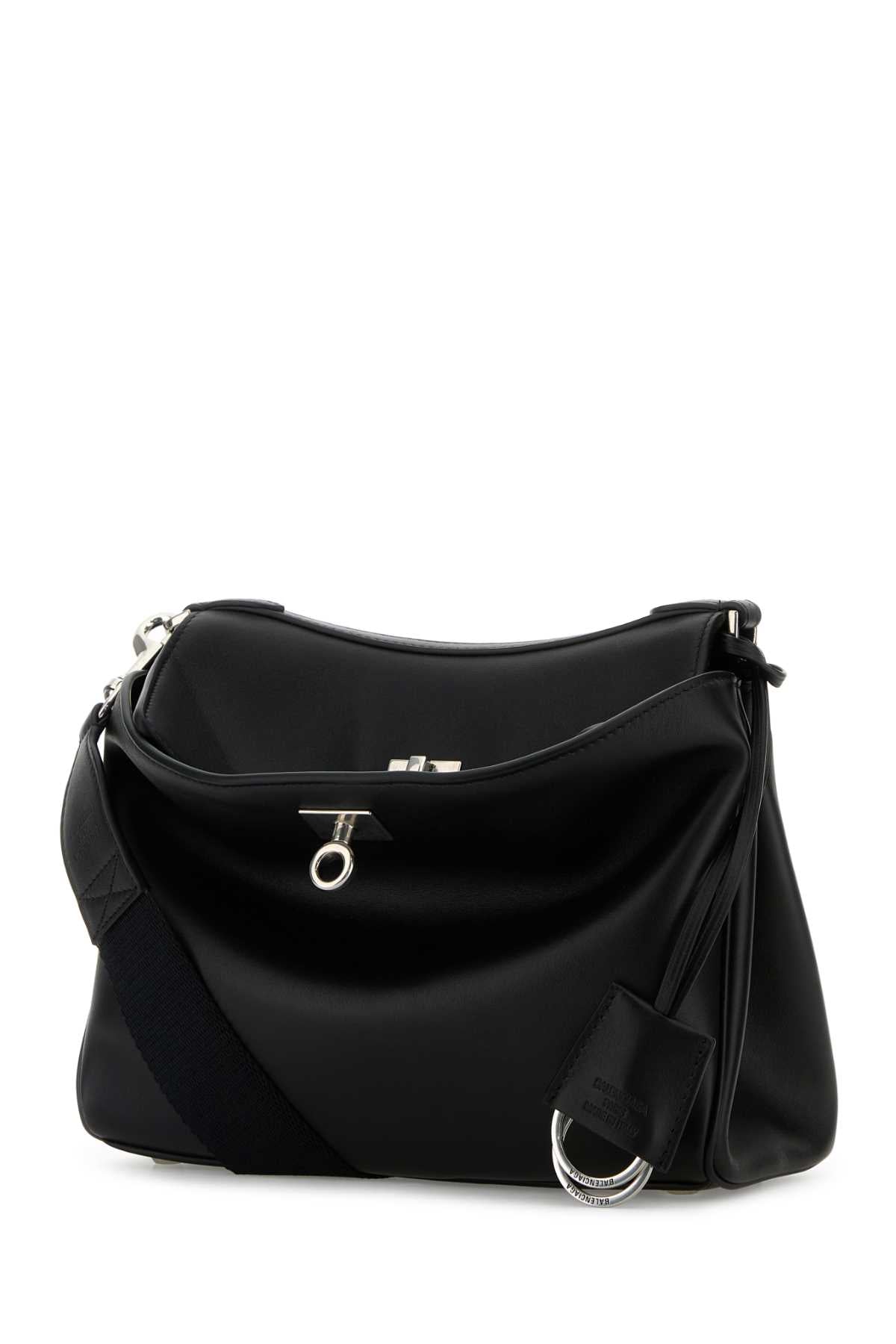 Balenciaga Men Black Leather Small Rodeo Messenger Crossbody Bag by Luosophy