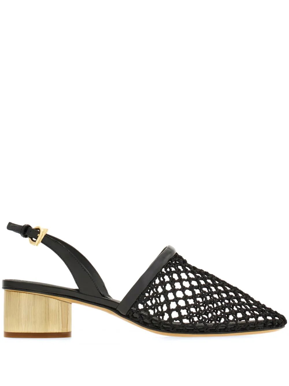 Ferragamo Women Kay 40 Mesh And Leather Slingback by Luosophy