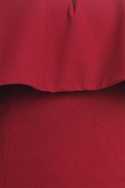 CLEARANCE - Eureka 2102 Long Dress Off Shoulder with V-Notch Ruffled Bodice (Size XL) by DiscountDressShop