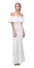 CLEARANCE - Eureka 2102 Long Dress Off Shoulder with V-Notch Ruffled Bodice (Size XL) by DiscountDressShop