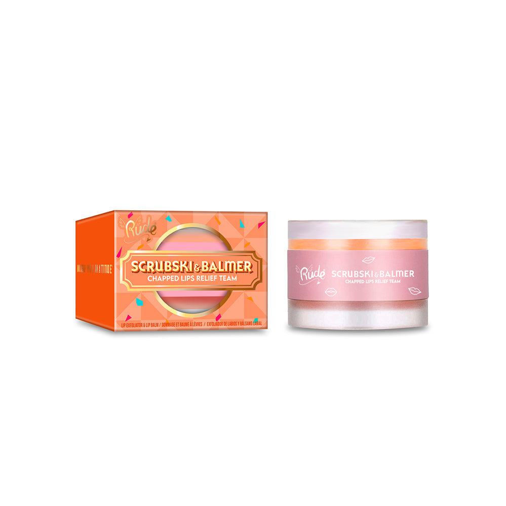 RUDE Scrubski &amp; Balmer Lip Exfoliator and Lip Balm - Orange - DestGlow