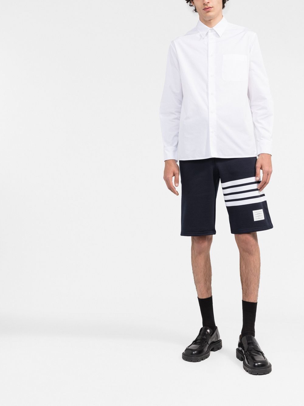 Thom Browne Men Classic Loopback 4-Bar Track Shorts by Luosophy
