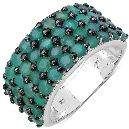 2.99 Carat Genuine Emerald .925 Sterling Silver Ring by Bids.com
