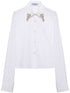 Prada Women Camicia Boxy In Popeline Ricamata by Luosophy