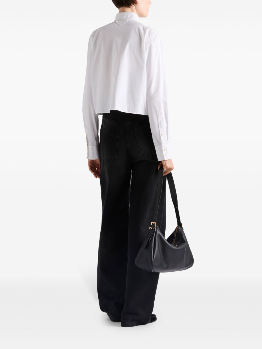 Prada Women Camicia Boxy In Popeline Ricamata by Luosophy